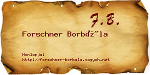 Forschner Borbála névjegykártya